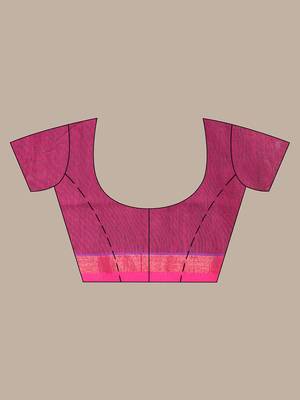 Violet cotton saree with zari border 5