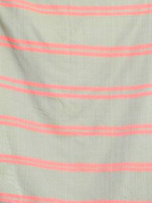 Green patli pallu cotton saree with stripes design 4