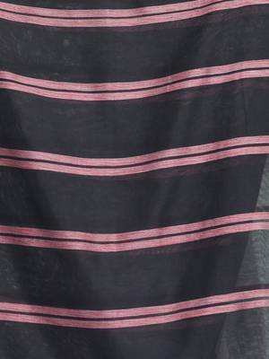 Grey patli pallu cotton saree with stripes design 4
