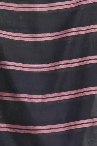 Grey patli pallu cotton saree with stripes design