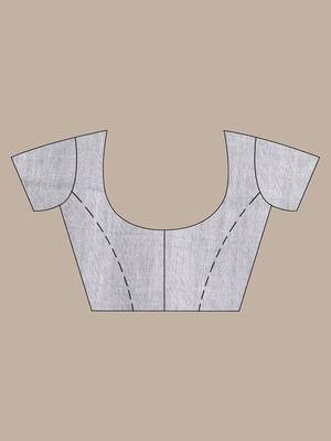 Grey patli pallu cotton saree with stripes design 5