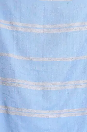 Blue patli pallu cotton saree with stripes design