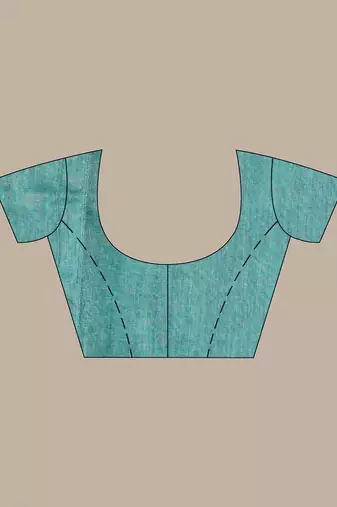 Mint green patli pallu cotton saree with stripes design