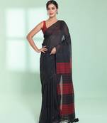 Black  cotton saree with sequine work