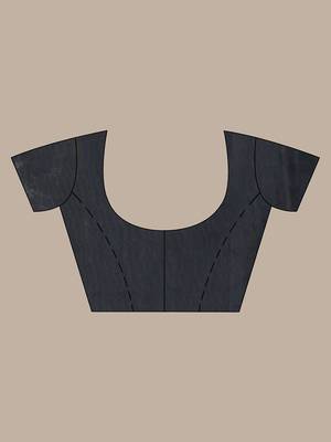 Black  cotton saree with sequine work 5