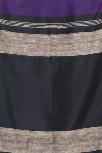 Black patli pallu cotton saree with texture design