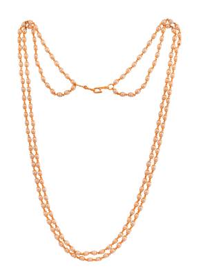 Off-white pearl double line necklace MEDIUM length one gram gold 3