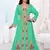 Sea-Green color Full Sleeves Handmade Moroccan Kaftan 