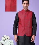 Hangup men's partywear maroon nehru