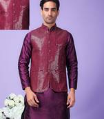 Hangup men's partywear purple nehru