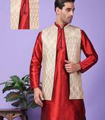 Hangup men's partywear beige nehru
