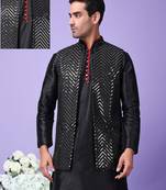 Hangup men's partywear black nehru