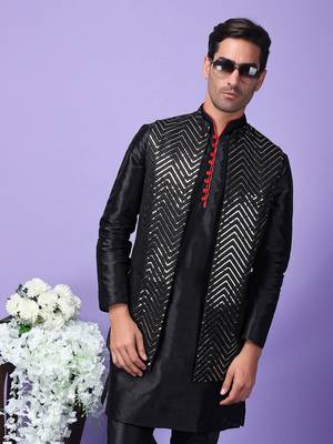 Hangup men's partywear black nehru 3