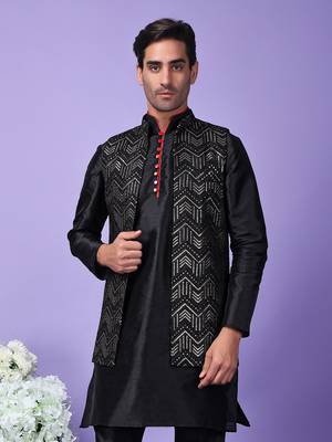 Hangup men's partywear black nehru 2