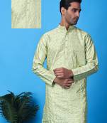 Hangup men's partywear seagreen kurta