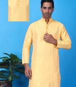 Hangup men's partywear yellow kurta