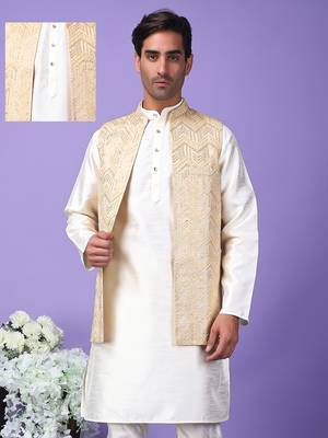 Hangup men's partywear golden nehru 1