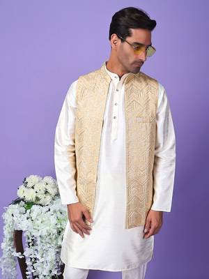 Hangup men's partywear golden nehru 3