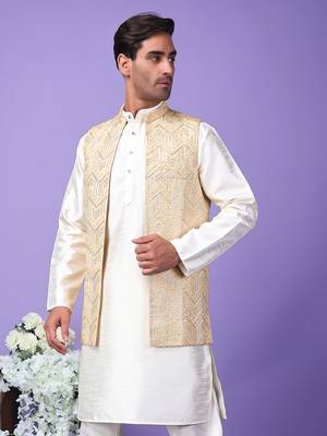 Hangup men's partywear golden nehru 4