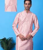 Hangup men's partywear pink kurta