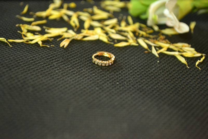 Designer circular hoop type premium diamond floral nosering nosepin for women