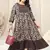Black crimson floral print mirror work sequins anarkali rayon kurti stiched