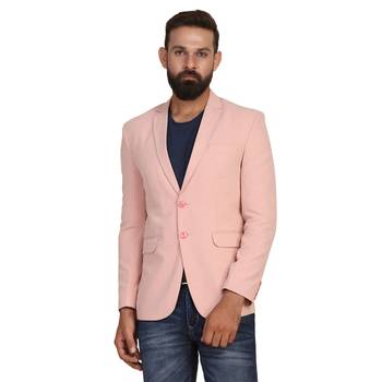 Tahvo men suede peach blazer 1