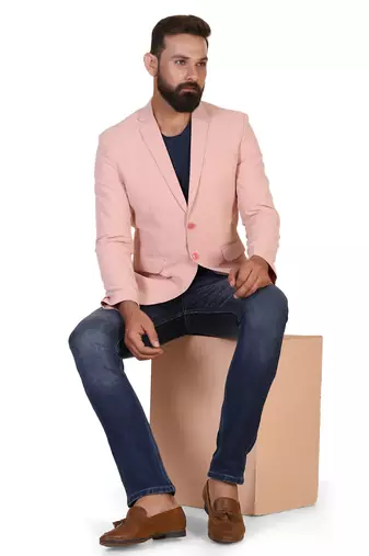 Tahvo men suede peach blazer