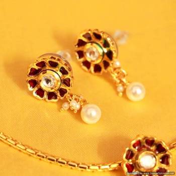 Ruby Antique Filigree Work Kundan Pendant Set 2