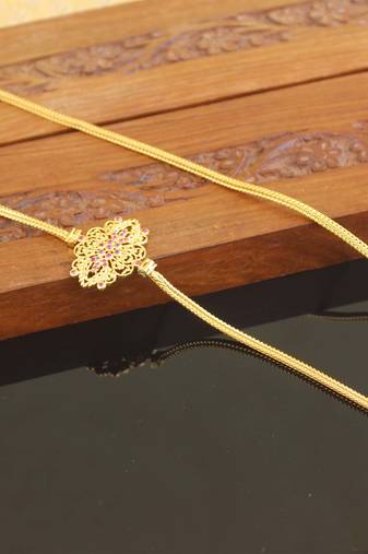 Designer gold plated cz moppu chain