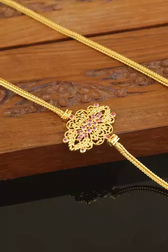 Designer gold plated cz moppu chain