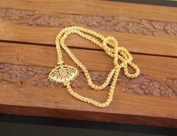 Designer gold plated cz moppu chain 1