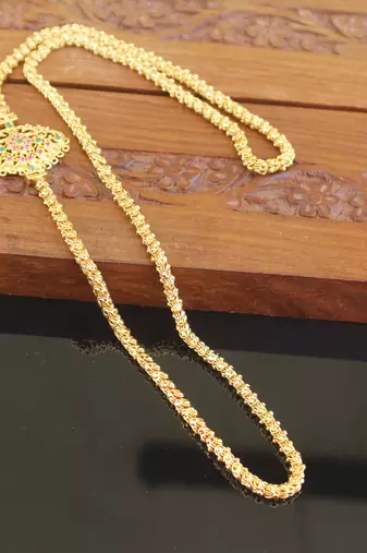 Designer gold plated cz moppu chain