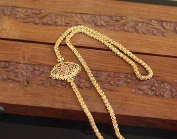 Designer gold plated cz moppu chain 3