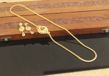 Designer gold plated cz moppu chain 1