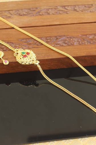 Designer gold plated cz moppu chain