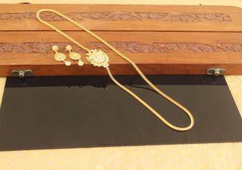 Designer gold plated cz moppu chain set 1