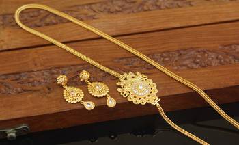 Designer gold plated cz moppu chain set 2