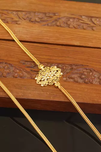 Designer gold plated cz moppu chain