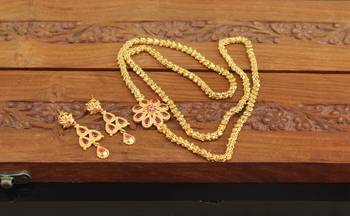 Designer gold plated cz moppu chain set 1