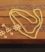 Designer gold plated cz moppu chain set