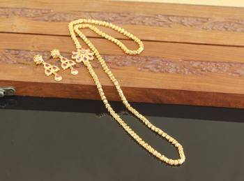Designer gold plated cz moppu chain set 2
