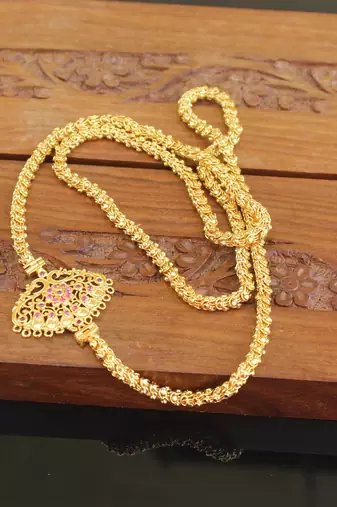 Designer gold plated cz moppu chain
