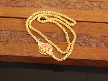 Designer gold plated cz moppu chain 1