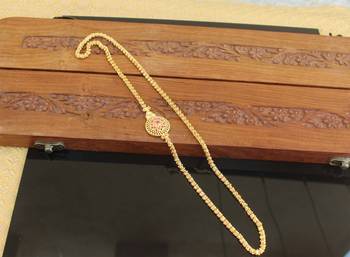 Designer gold plated cz moppu chain 3