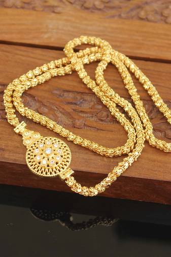 Designer gold plated cz moppu chain