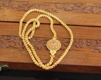 Designer gold plated cz moppu chain 1