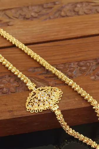 Designer gold plated cz moppu chain