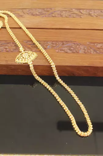 Designer gold plated cz moppu chain