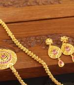 Designer gold plated cz moppu chain set